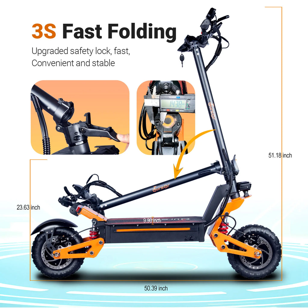 11-Inch Off-Road Tires Foldable Dual Suspension 6000W 60V Motor 38AH High Speed 85km/H IP55 Waterproof Electric Scooter for