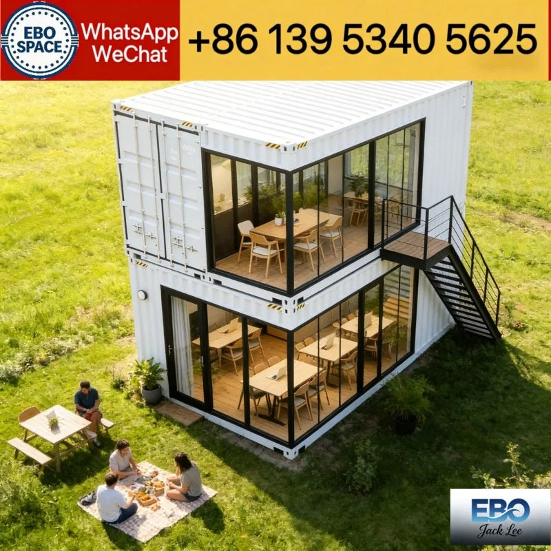 Double-Wing Folding Expandable Home, Multi-Size Modular Container House, Suitable for Shops, Cafes, Offices, and Homes