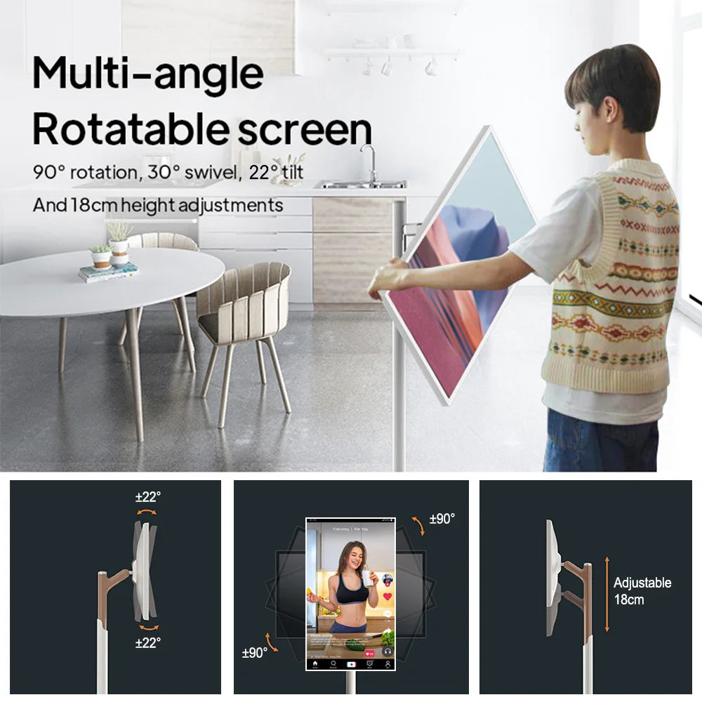 21.5 Inch Family Gathering Portable Smart Tv Wireless Projection LCD Portable Touch Screen Tv Stan by