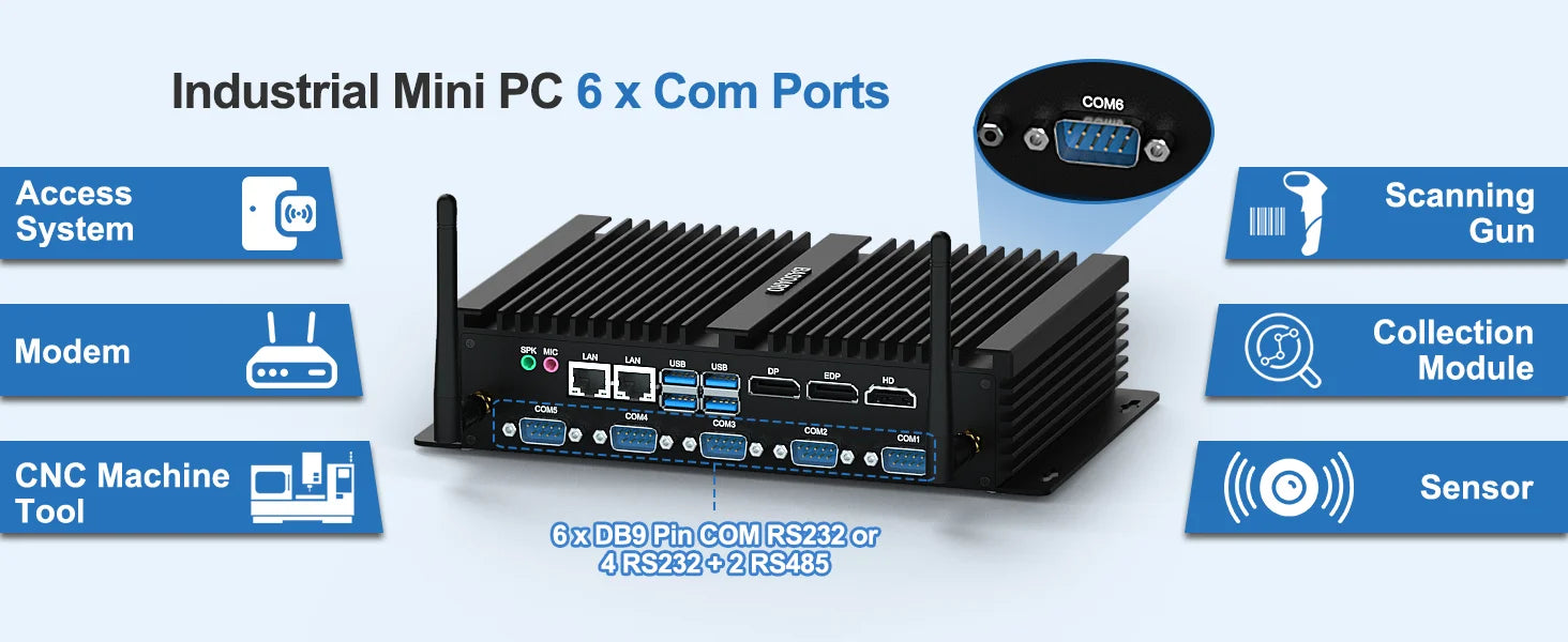 Hystou Industrial Mini Desktop PC i5 8250U i7 8550U Three Displays LPT Printing Port 8USB Tiny Computer Factory Lower Price