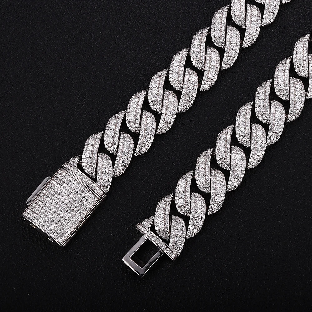 Luxury Tennis Necklace For Men Featuring Moissanite Suitable For Banquet Business Dinner And Prom Night