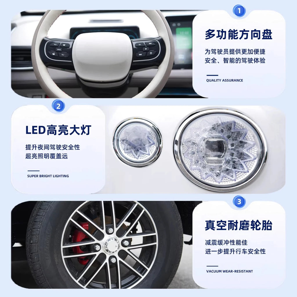 Electric four-wheeled vehicles, petrol and electricity, household new energy cars, children's scooters, old man fun, 2025 new