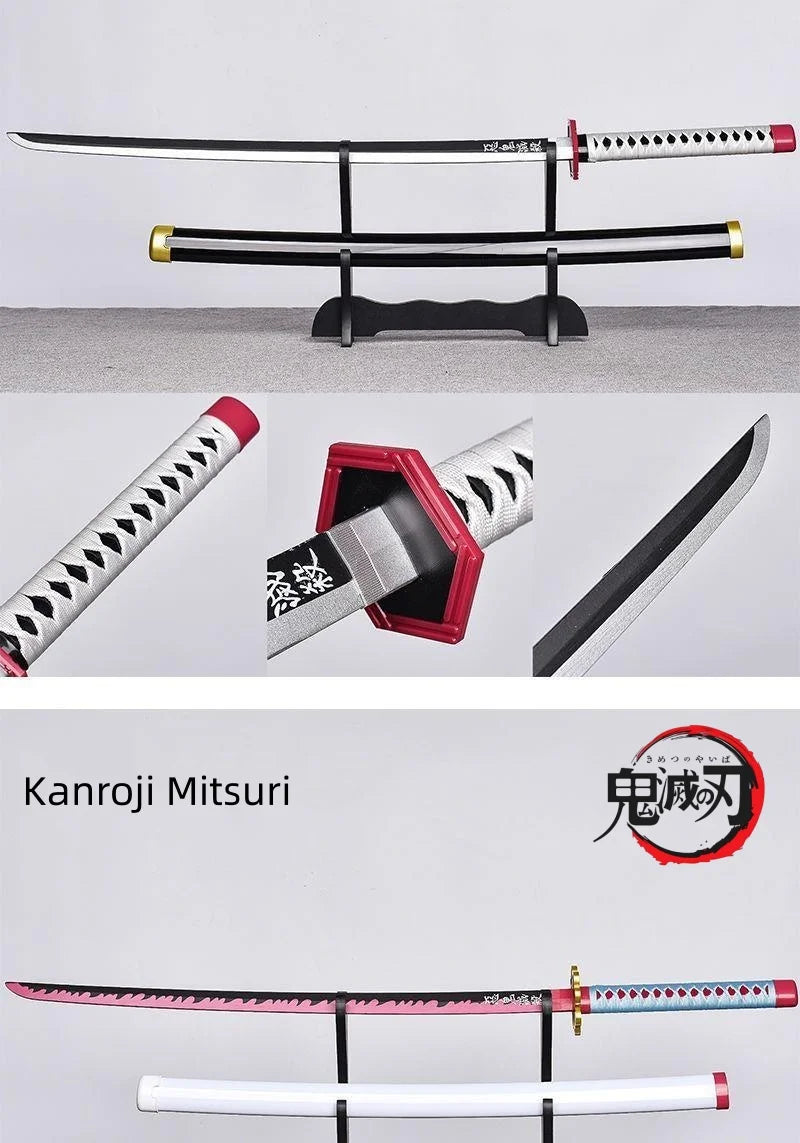 104cm Japanese Katana Samurai Sword Accessory Demon Slayer Katana Tanjirou Sword Kimetsu No Yaiba Iron Ninja Knife Cosplay Toy