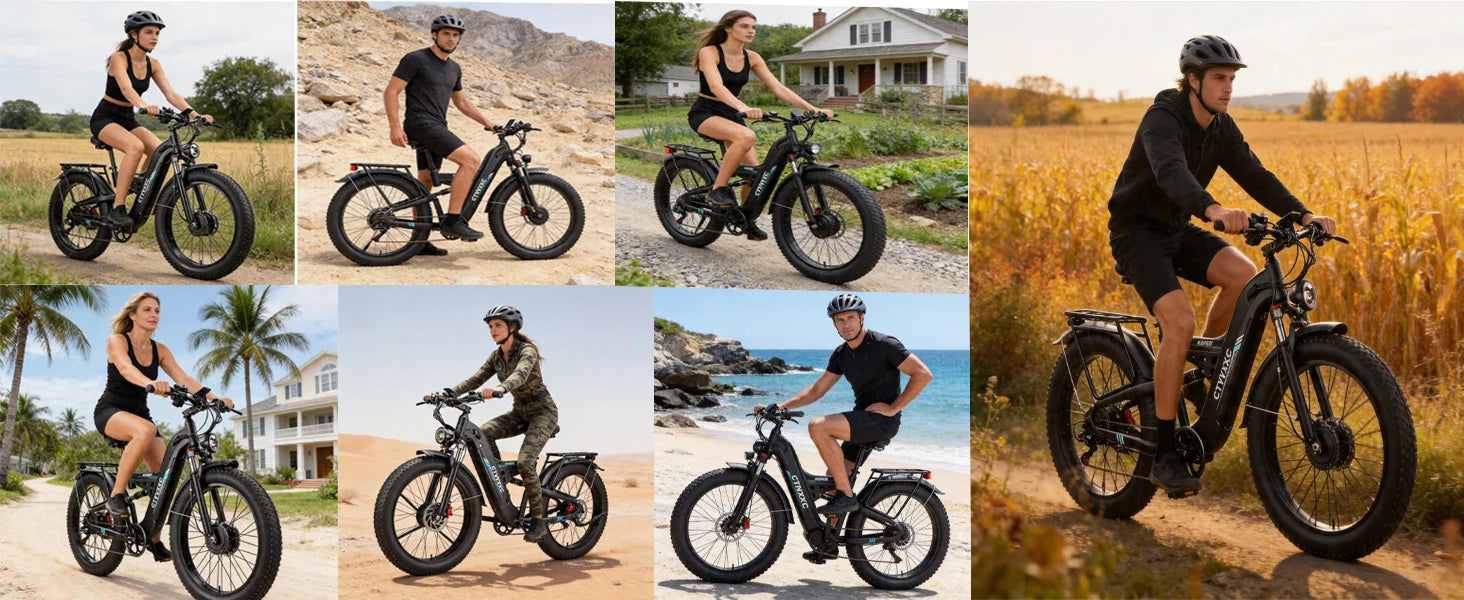 8000W Dual Motor Electric Bike for Adults, Ebike 55 MPH, 52V 30AH, E-Bike 120Miles, 26'' Fat Tire All Terrain E Bike for Men Wom
