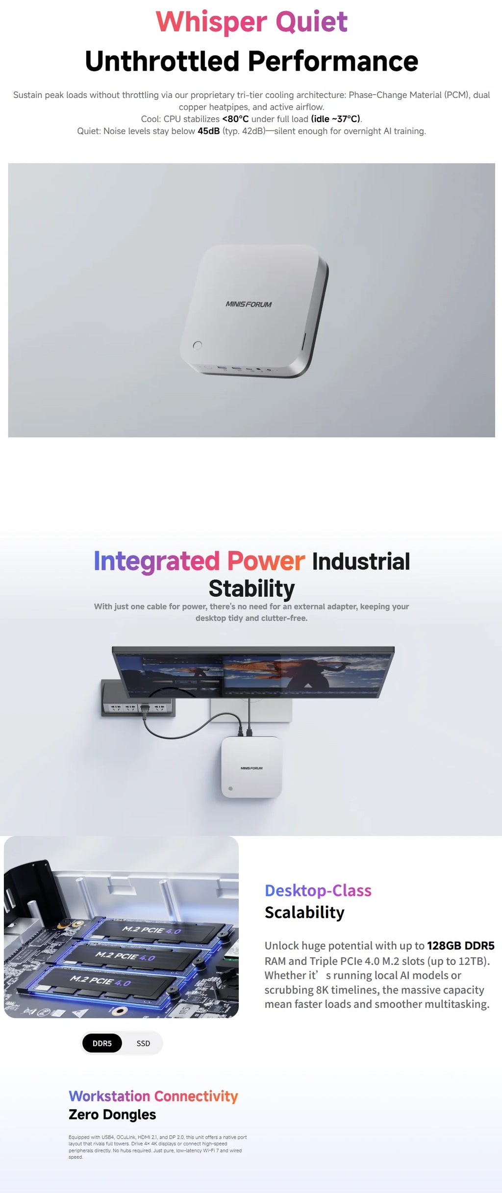 MINISFORUM AI X1 Pro-470 Mini PC with AMD Ryzen AI 9 HX470, 12C/24T, USB4, OCulink, Triple M.2 PCIe4 SSD, WiFi 7, 2.5G LAN