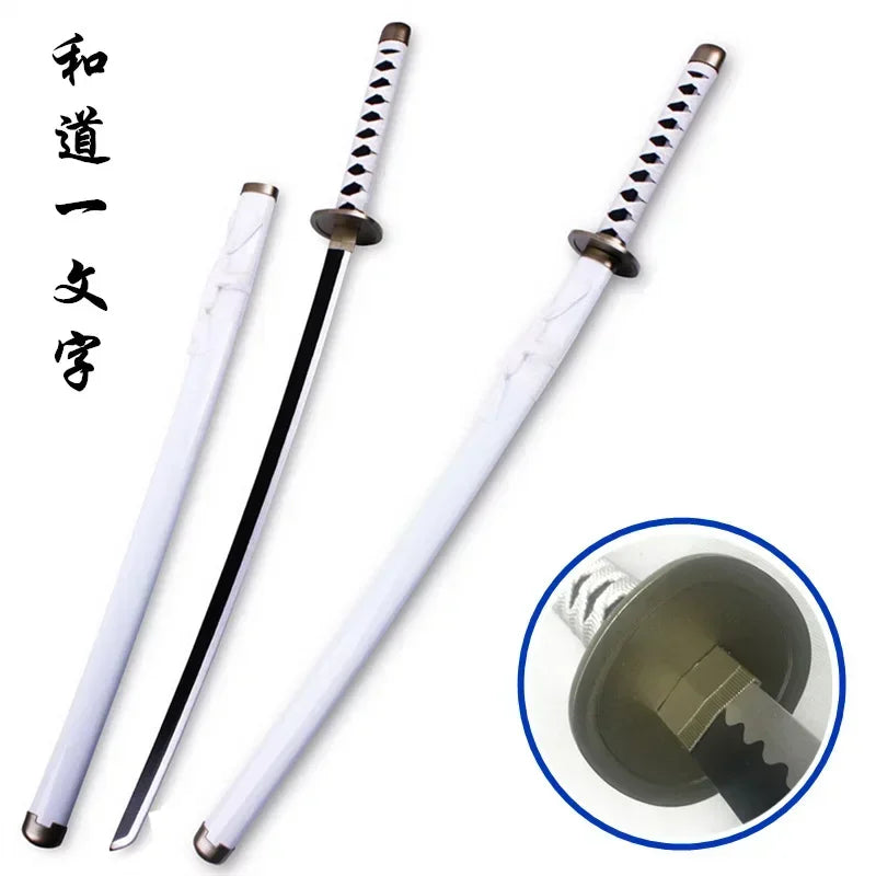 104cm Zoro Katana Sandai Kitetsu Sword Wooden Ninja Blade Anime Cosplay Prop Real Size Japanese Katana Samurai Sabre Kid Toy