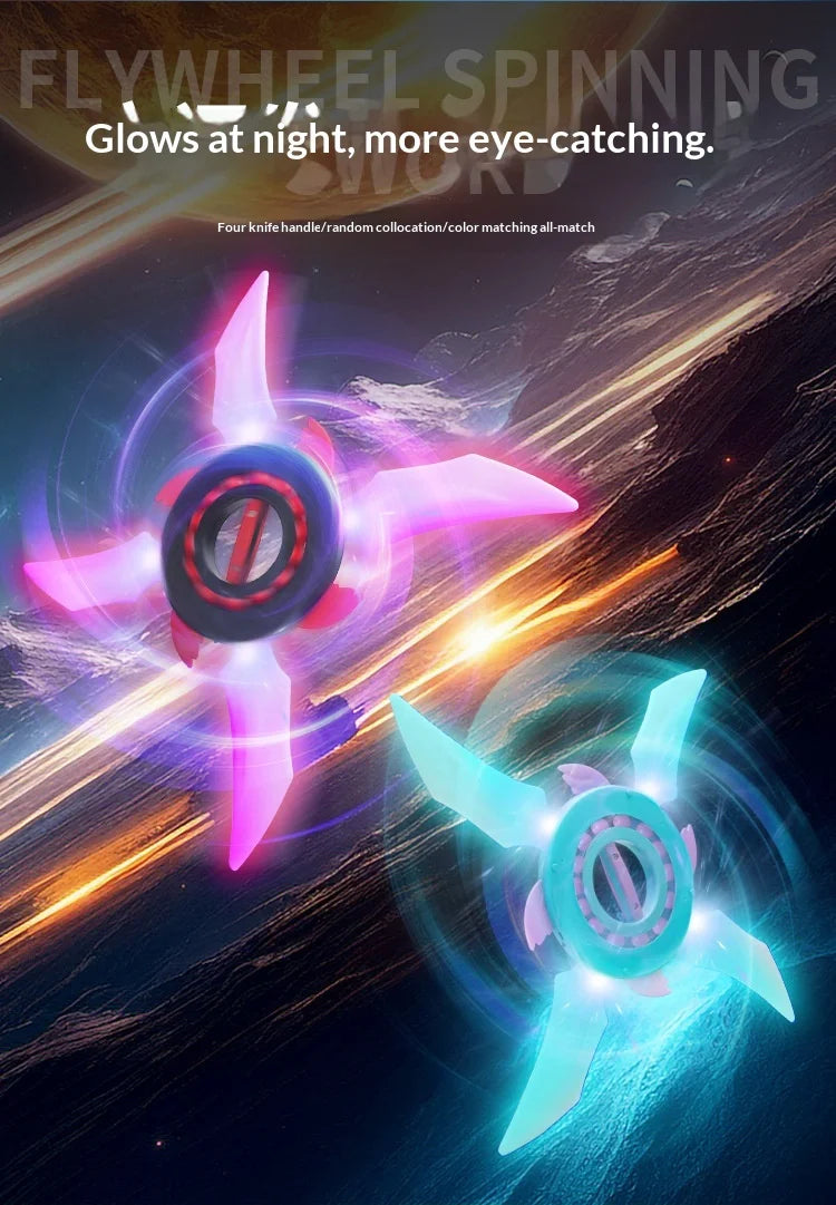Light Up Ninja Star Fidget Spinner Colorful Led Lights Switchable Long Lasting Easy To Play Rotating Toy Boys Kids Birthday Gift