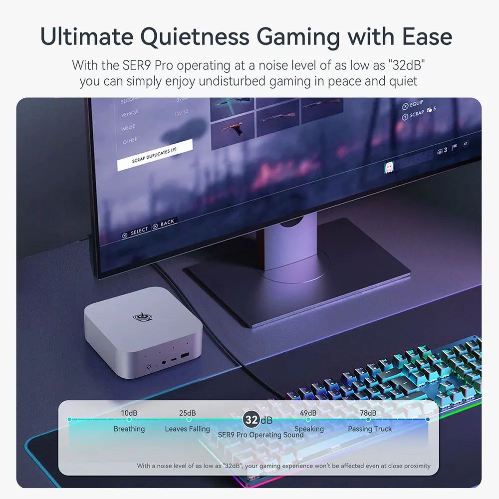 Beelink SER9 Pro AMD Ryzen AI9 HX370 Powerful AI PC 32G DDR5 1T NVME SER10 Max HX470 H255 Gaming PC PCIe4.0 SSD Desktop Computer