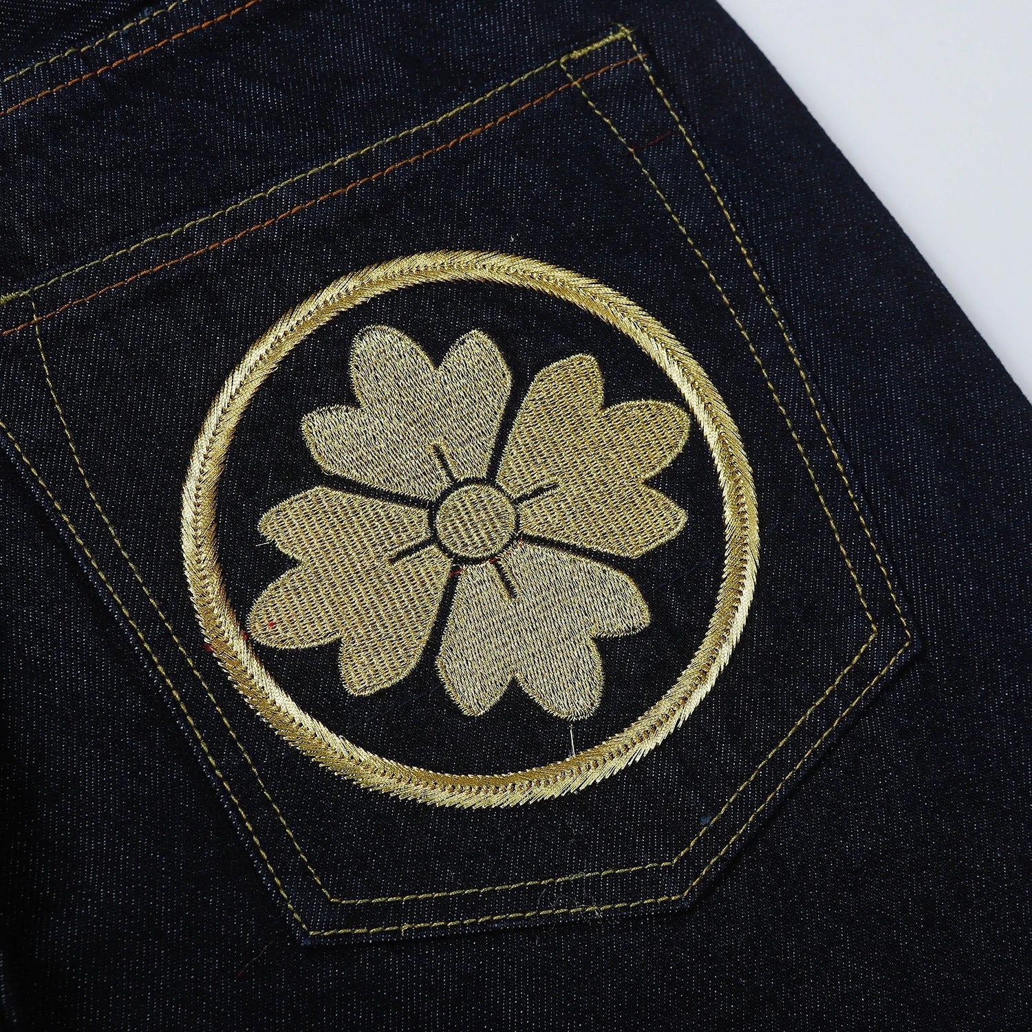 Men Embroidery Denim Shorts Black Hiphop Jeans Pants Cherry Blossom Dragon Totem Washed Zipper Cotton Summer cherry blossoms 024