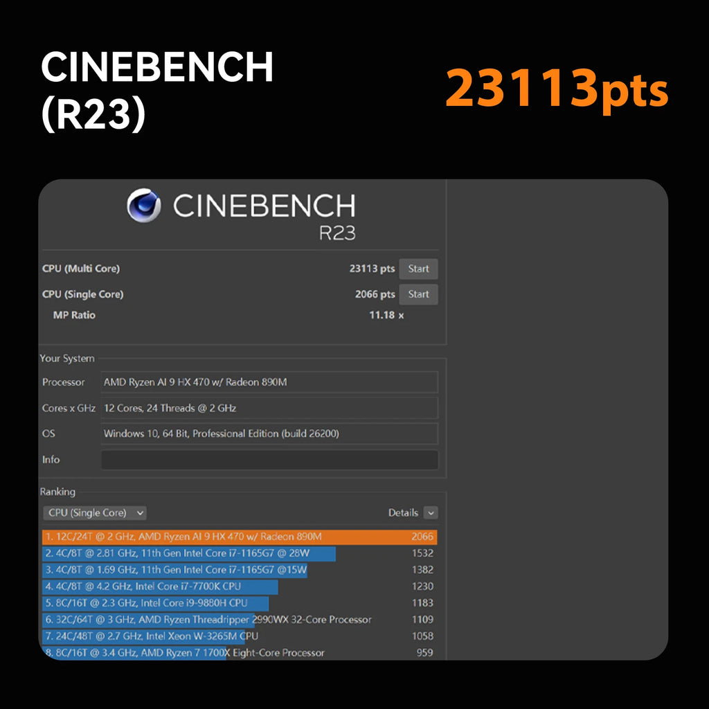 Beelink SER10 Max Mini PC AMD Ryzen AI9 HX 470 12C 24T 86TOPS Radeon 890M Gaming Desktop USB4 4K 240Hz 10G LAN AI PC 3Y Warranty