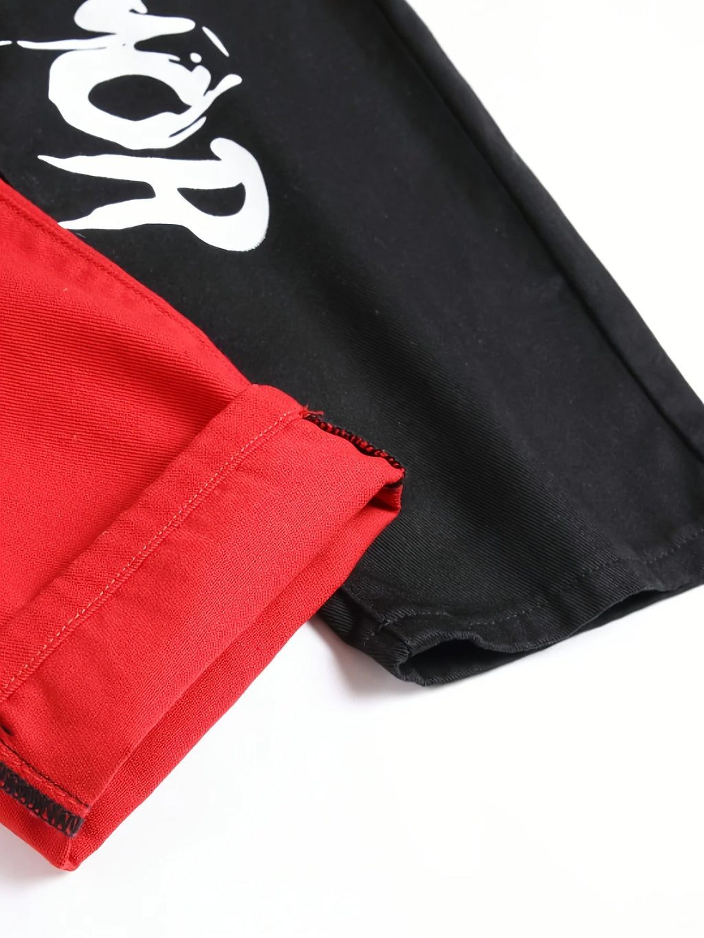 Men's spliced two tone trendy multi-color slim fit jeans