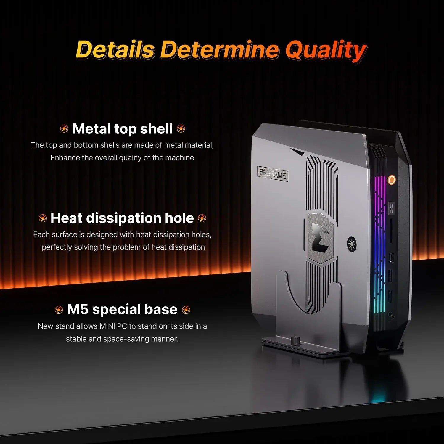 Bosgame M5 AMD Ryzen AI Max+ 395 AI Mini PC LPDDR5X 128GB 8000MHz 2*M.2 2280 SSD 2.5GbE WiFi7 BT5.2 USB4 Mini Gaming Computer