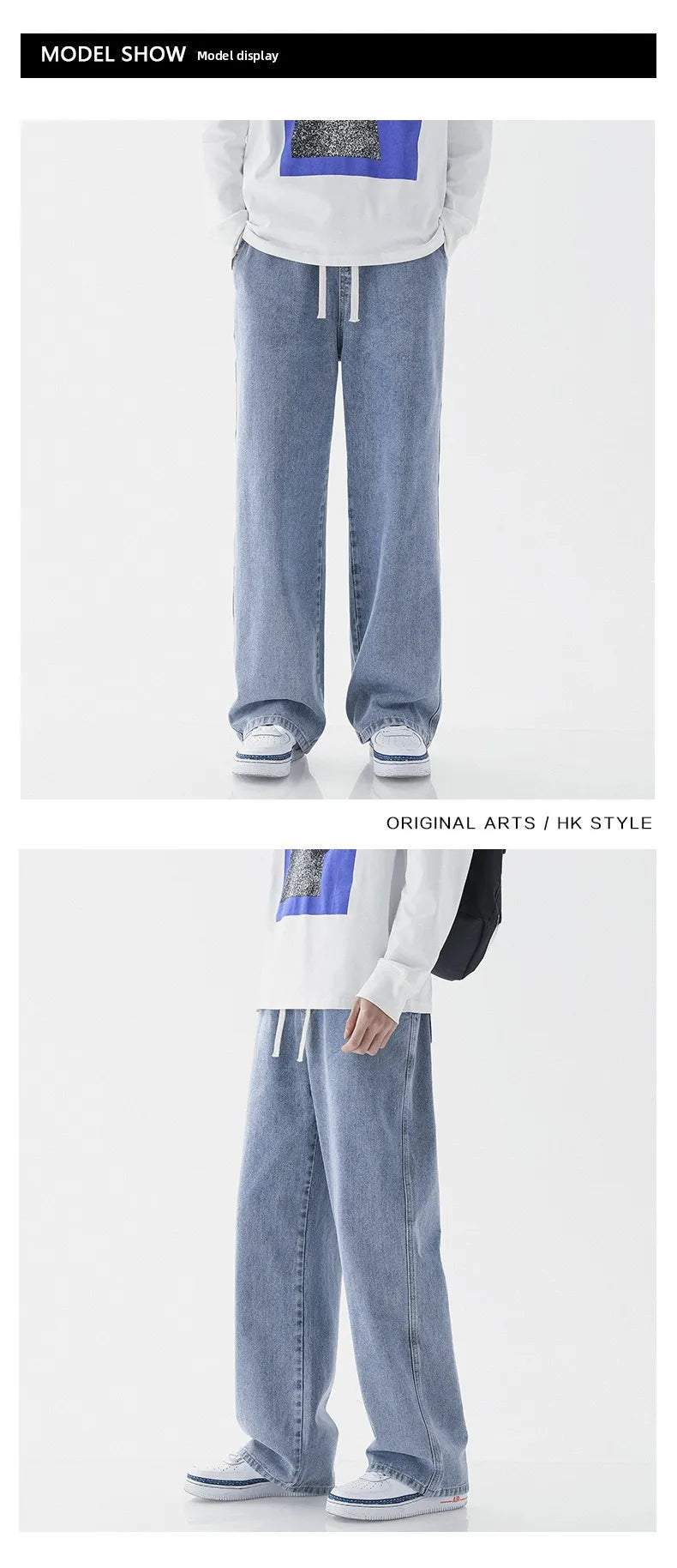 Jojo's Adventure Loose Fit Cowboy Style Jeans Cartoon Anime Trousers for Teens And Young Adults mid Waist Denim Pants