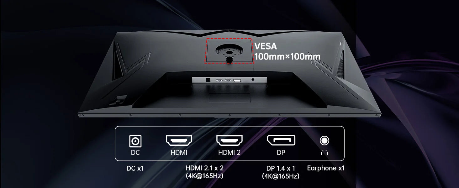 32 Inch 4K Gaming Monitor, 165Hz UHD (3840x2160P) Fast IPS Screen, 1ms (MPRT), Adaptive Sync, 3000:1 Contras