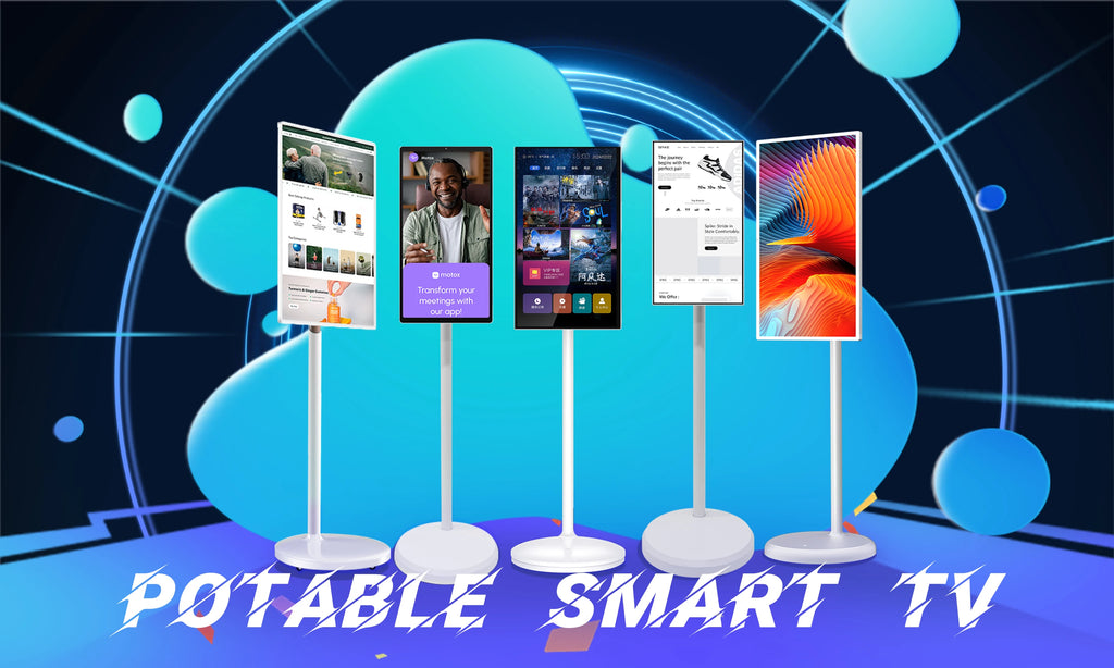 Mobile Tv 21.5 27 32 Inch Facebook Tiktok Ins Video Player Lcd Touch Screen Rotatable Portable Tv With Bluetooth Remote Optional