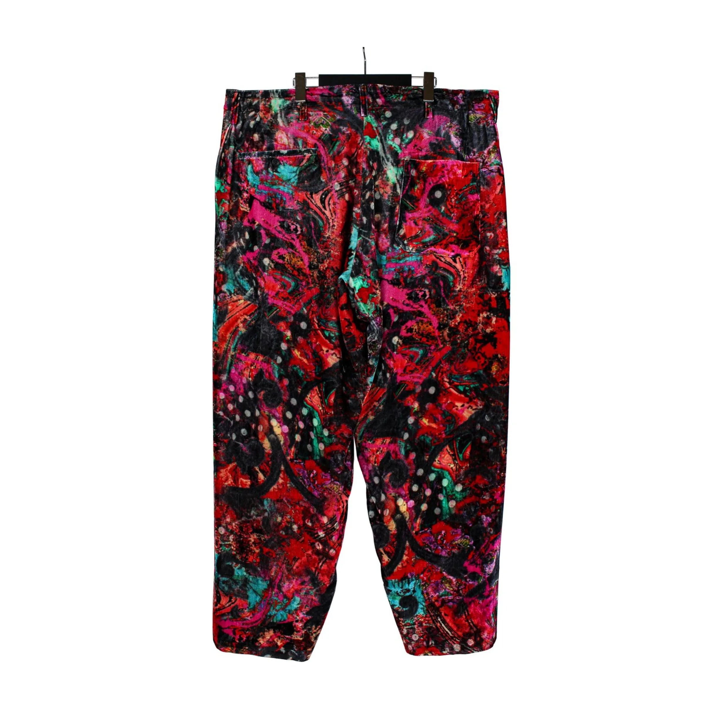 TOP-YAMAMOTO Japanese original design dark small print velvet loose casual pants