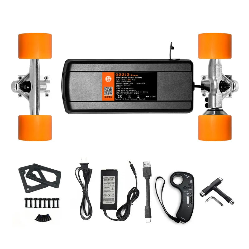 Complete set of electric remote control skateboard, 4-wheel electric skateboard kit, controller motor single and double drive