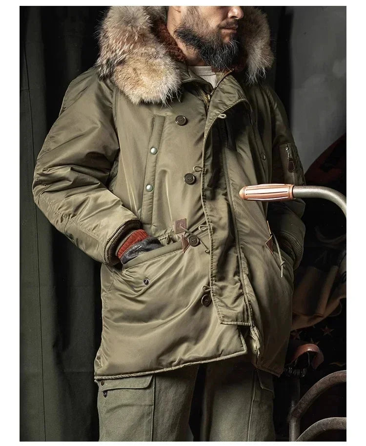 Rugged Bronso Type 2026 N-3 Snorkel Parka Real Fur Collar Heavy Duty Long Bomber Jacket N3B 2026ss design