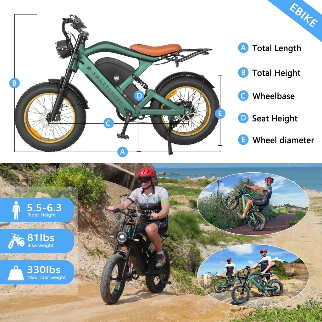 Snow Electric Bicycle 1200W Motor 48V20AH Battery 20*4.0 Tires Mountain Electric Bike 52KM/H Urban E-Bike electric motorcycle