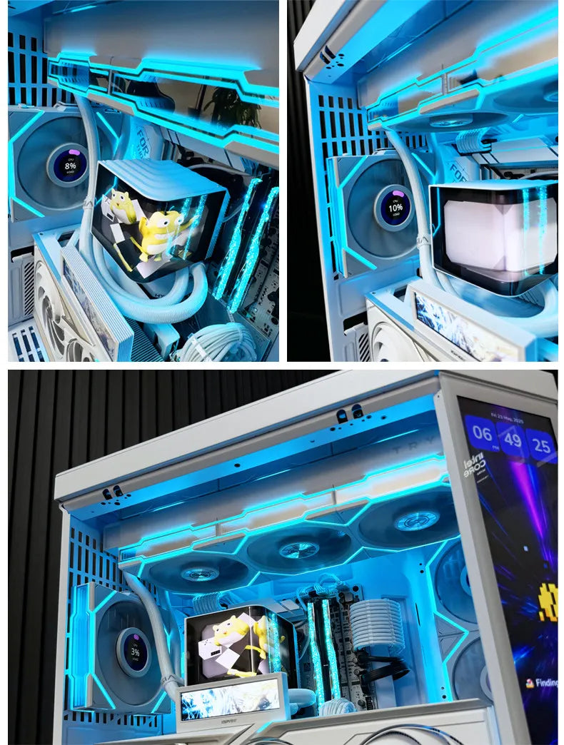 Pure white high-end sea view room computer host 9800X3D 5080 high-value touch screen desktop