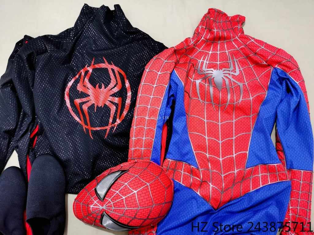 Classic Tobey Spider-Man Costume 1:1 Wearable 3D Toby Spider-Man Jumpsuit with Mask Webs Handmade Cosplay Suit for Coser Gift