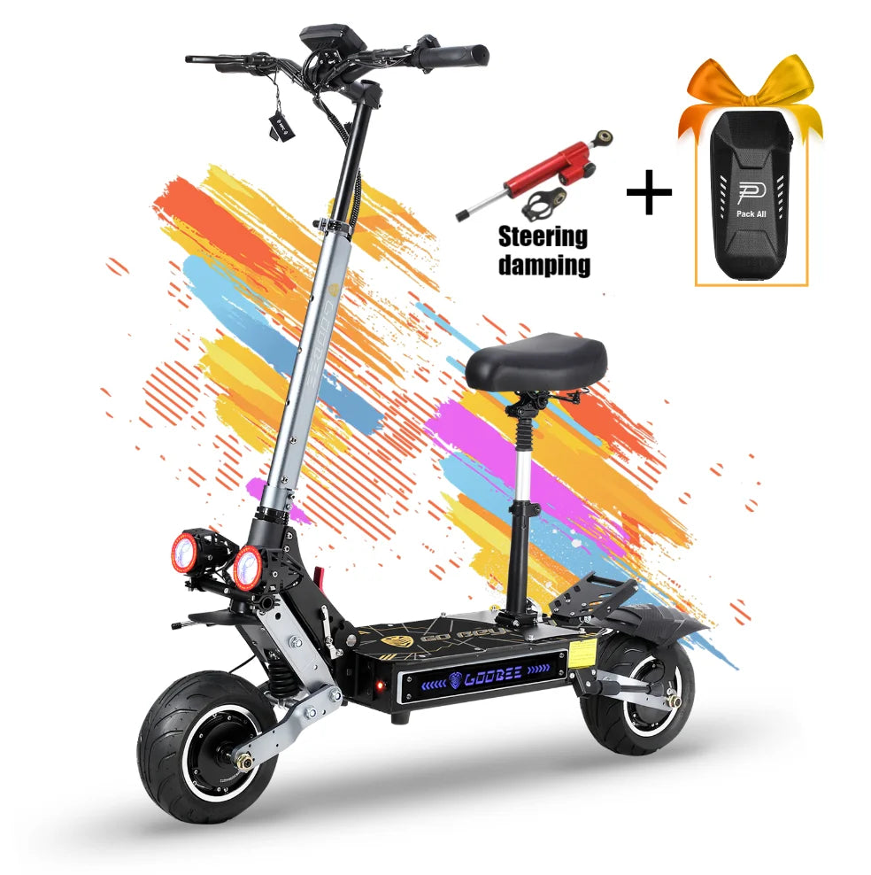 ZonDoo Pro 6000W 60V 38AH Dual Motor Electric Scooter Max Speed 95KM/H Max Mileage 90-110km 11 Inch Road Tyre Electric Scooter