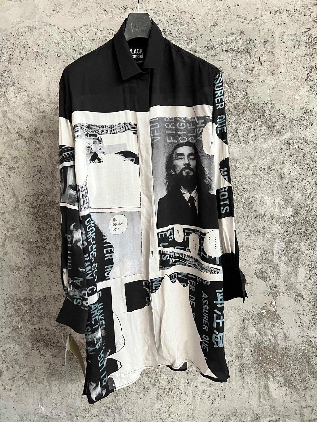 Pure cotton hand-painted cartoon printed long shirt for men on the streets of Hawaii