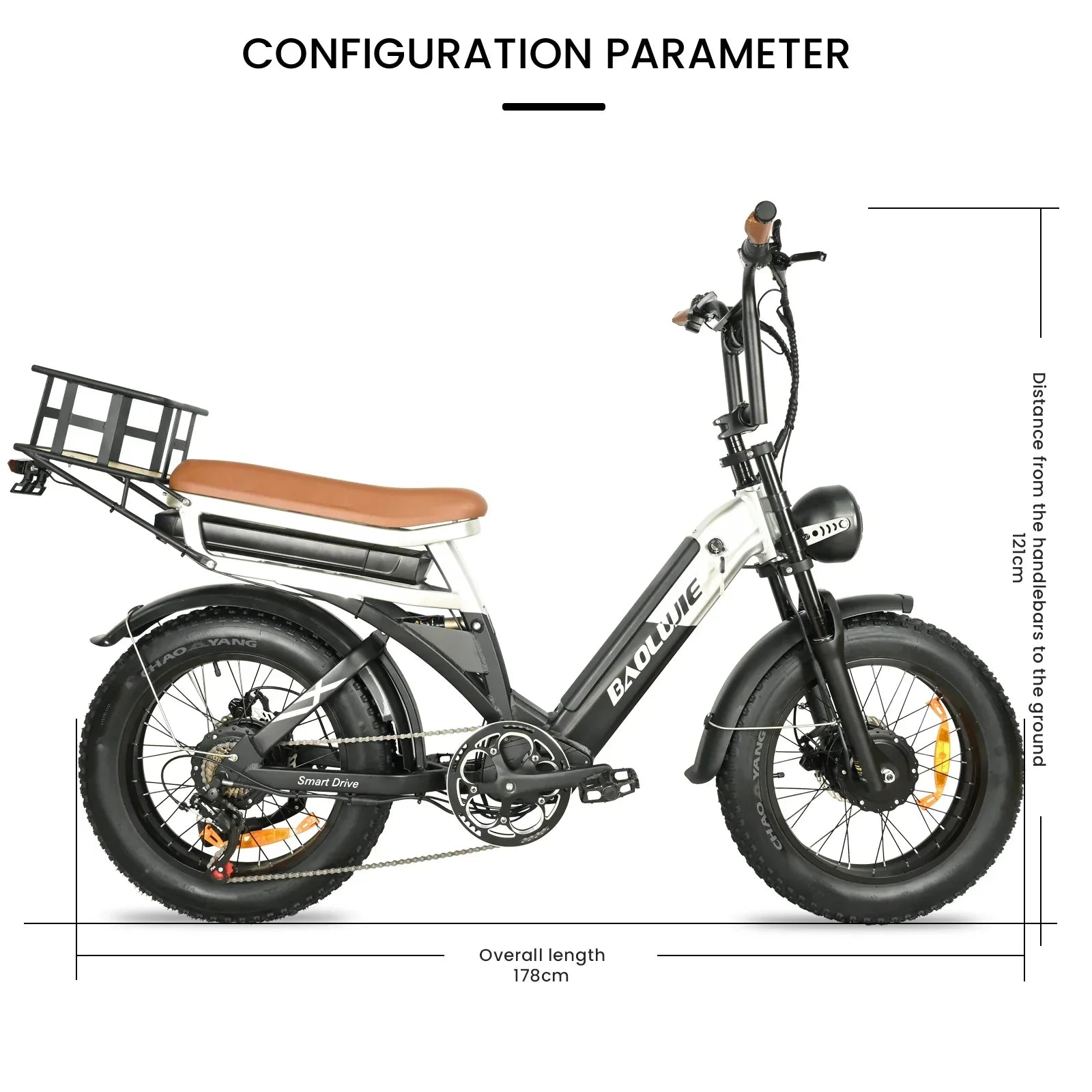 Baolujie DP2033 Electric Bicycle 2000W Dual Motor 48V30AH Lithium Battery E-bike 20*4 Inch Fat Tire Mountain Cargo Electric Bike