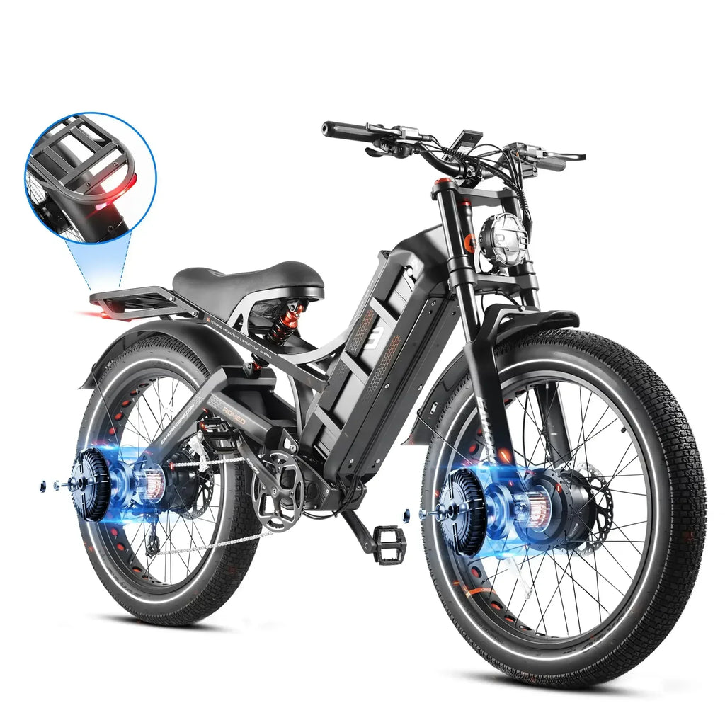 Adult High Power 2500W Off-Road Electric Bike Dual Motor 52V 60AH Lithium Battery Hydraulic Suspension E-Bike for Mountain