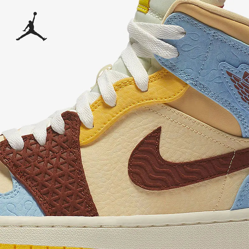 Nike Genuine Jordan 1 Mid AJ1 Men's High-top Basketball Shoes CU2803-200