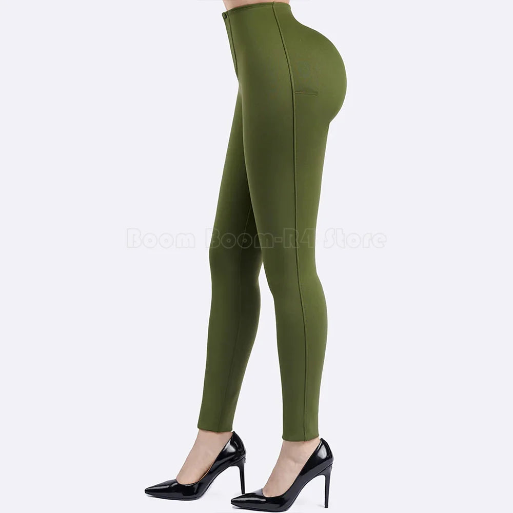 High Waisted Skinny Leg Pants for Women Tummy Control Push Up Butt Gym Pants Casual Leggings Yoga Soft Stretch Comfy Trousers