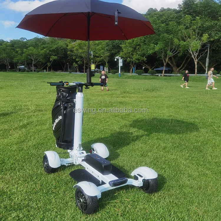 2025 Popular Professional Golf Caddy 2400w Single 4 Wheels Folding Electric Scooter Golf Cart