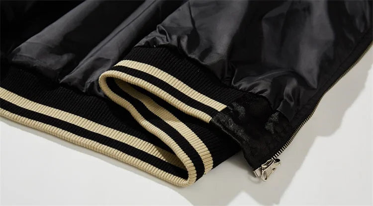 A007 Baseball Jackets For Man Nine-Tailed Fox Heavy Embroidery Autumn Quality Comfortable Fit Trendy Loose Chamarras Para Hombre