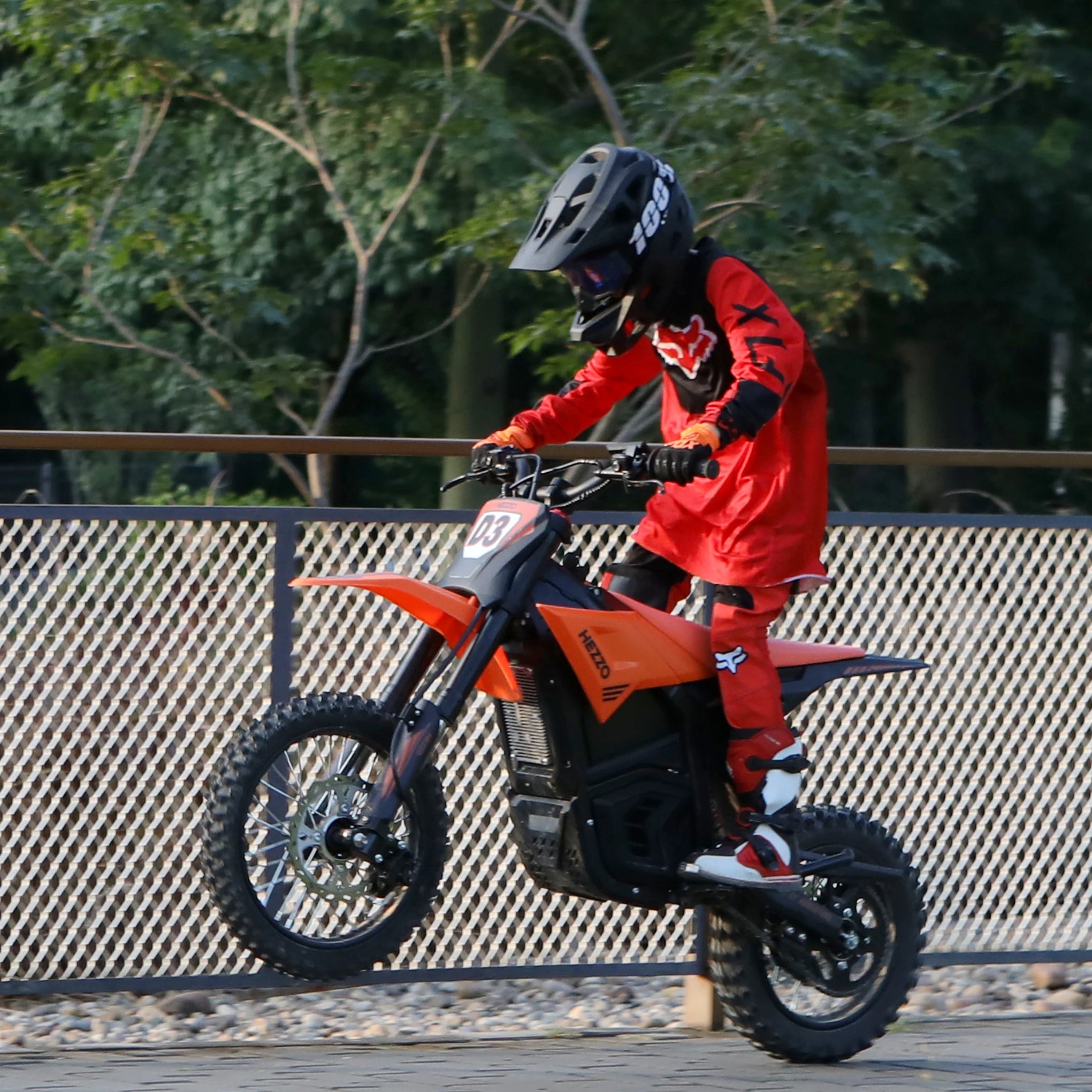 HEZZO D3 60V 3500W Electric Dirt Bike For Teens - 50MPH With Hydraulic Brake Vibrant Orange High Performance Motocross E-Bike