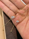 18K Solid Gold Lab-Grown Pear Shape Diamond Necklace, 0.5CT/1CT Fringe Teardrop Pendant with IGI Certificate, Customizable