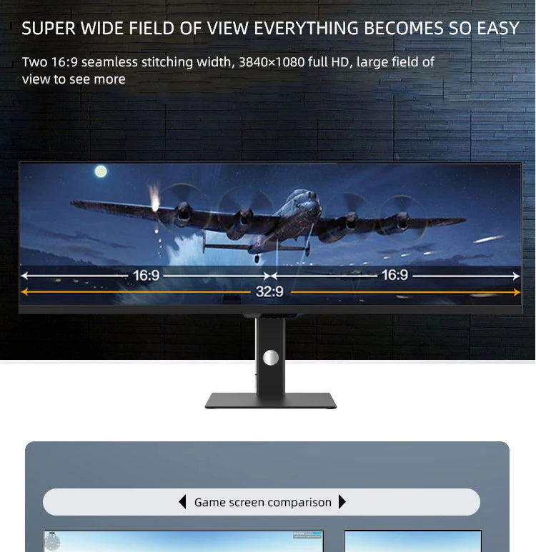 Lifting Rotatable 2k 1ms 44 Inch LCD LED Desktop Computer 120Hz Game Monitors 3840*1080 Gaming Monitor