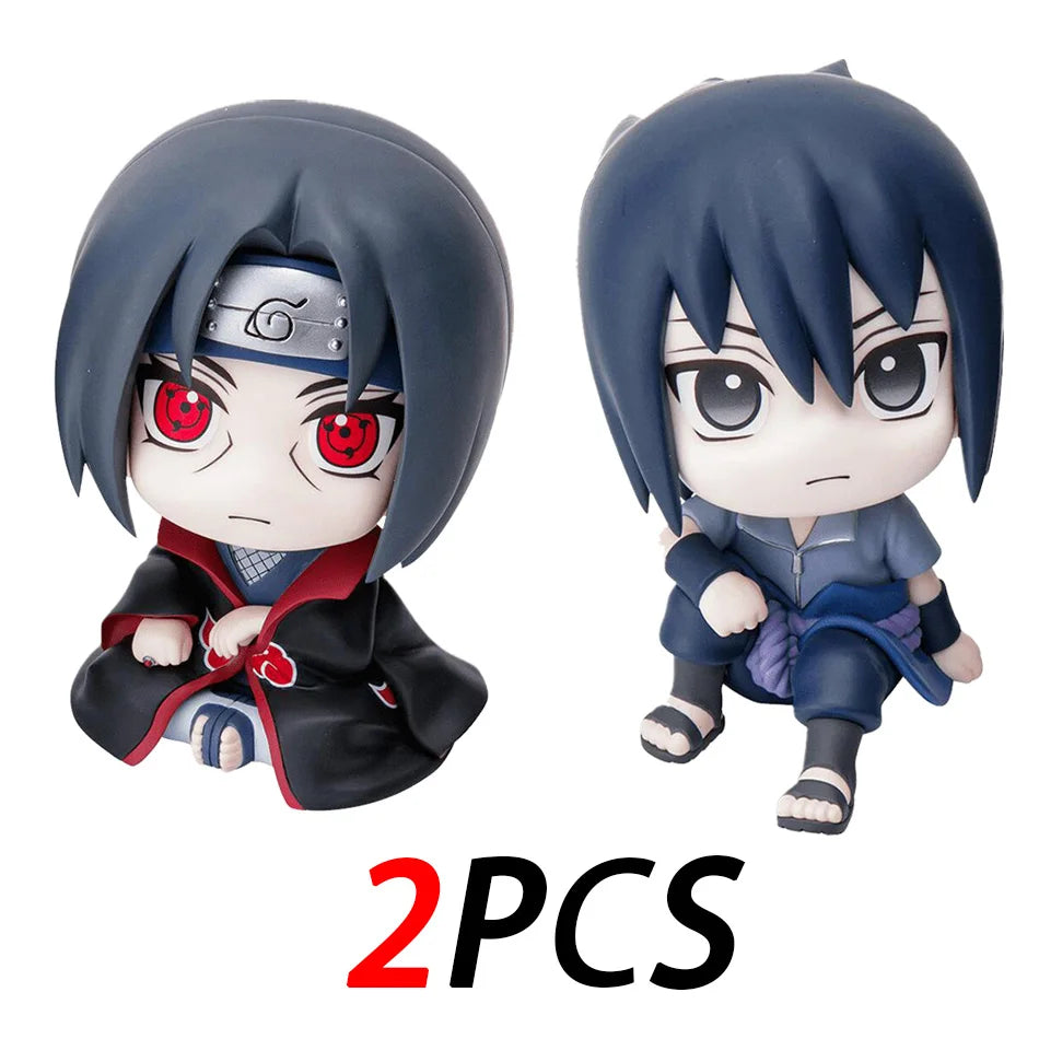 HOT Naruto Anime Figure Naruto Kakashi Action Figure Q Version Kawaii Sasuke Itachi Figurine Car Decoration Collection Model Toy