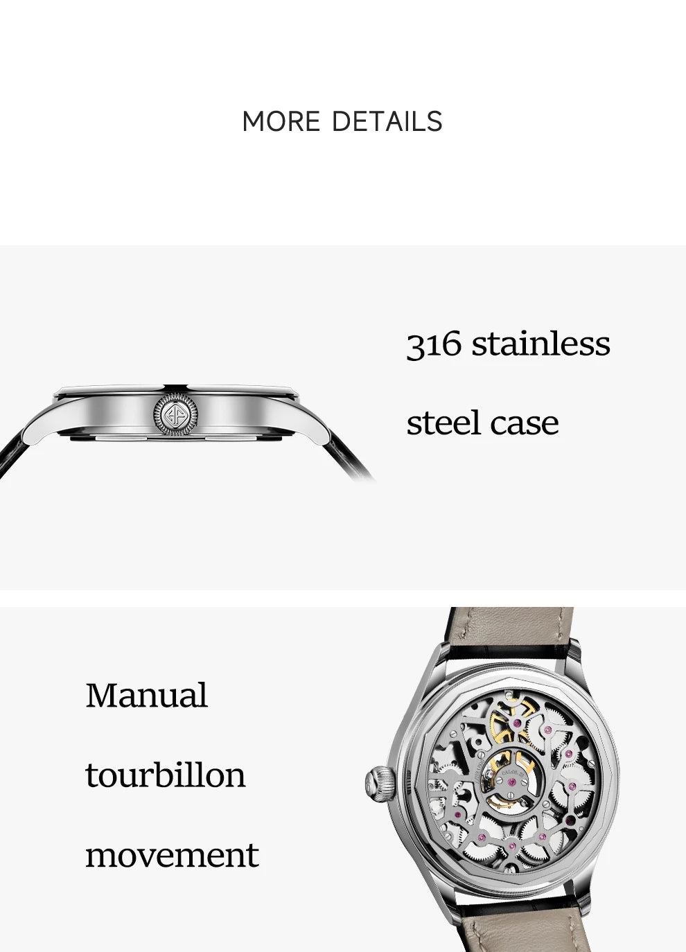 Haofa 1037 Center Tourbillon Mechanical Man Watch Skeleton Earth Dial Flying Tourbillon Movement Men Watches Vintage Fashion