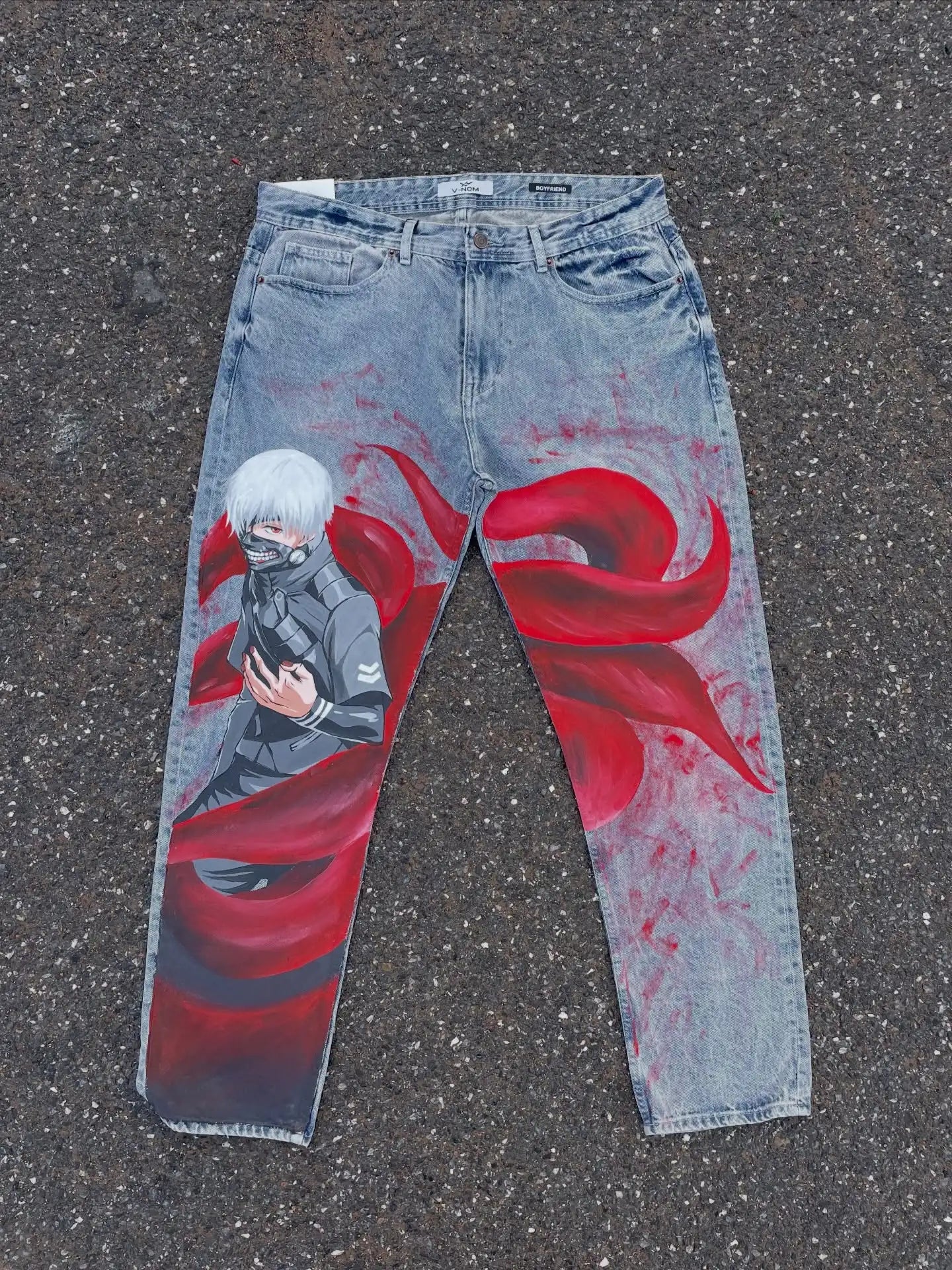 Harajuku High Street Popular Anime Jeans Y2k Baggy Jeans Vintage Wide Leg Denim PantsStreetwear Couples Trouser Men Clothing