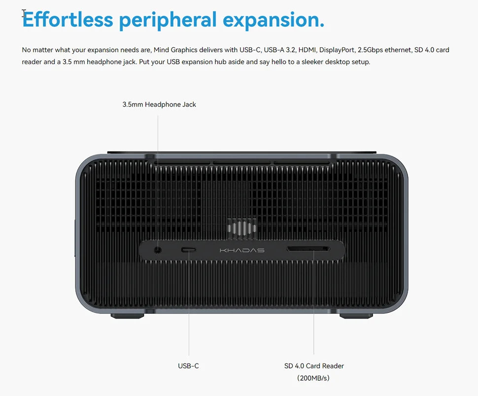 Khadas Graphics NVIDIA Geforce RTX 4060 Ti 16GB GDDR6 160W eGPU Graphics Card Expansion Dock  with ThunderBolt 4/HDMI 2.1a/Mic