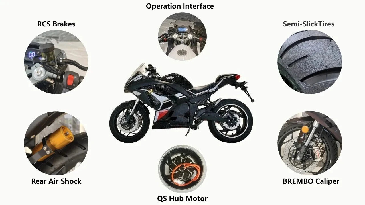 Strovan  Sport Motorcycle Hub Motor 3kw/4kw/5kw/10kw 72V60-120Ah Lithium Cross Electric Motorcycles