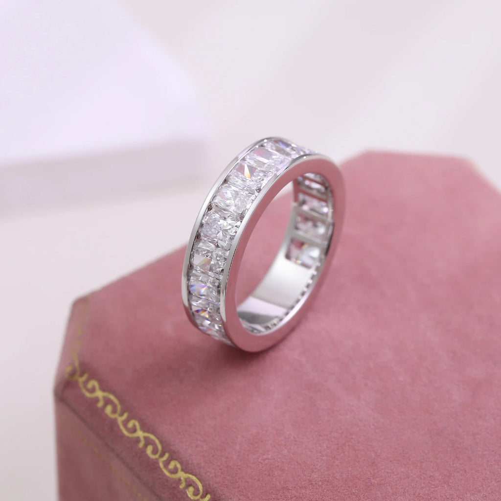 Provence Luxury Radiant Cut Ring 14K 18KGold DEF/VS Lab Grown Diamonds Ring for Women Men Wedding 3/4band Personalized Custom