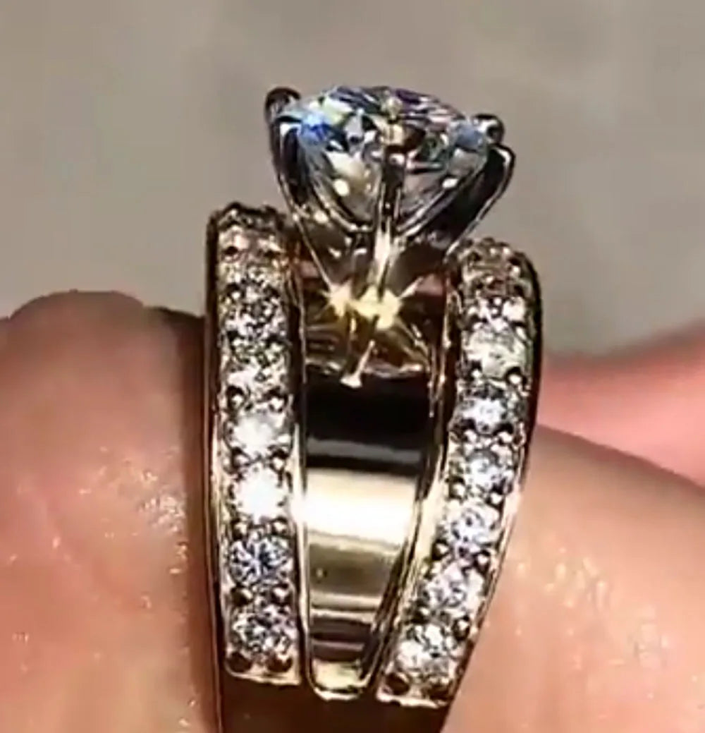 Custom Solid 18K Yellow Gold Women Men Wedding Party Anniversary Engagement Ring 1 2 3 4 5 Carat Round Moissanite Diamond Ring