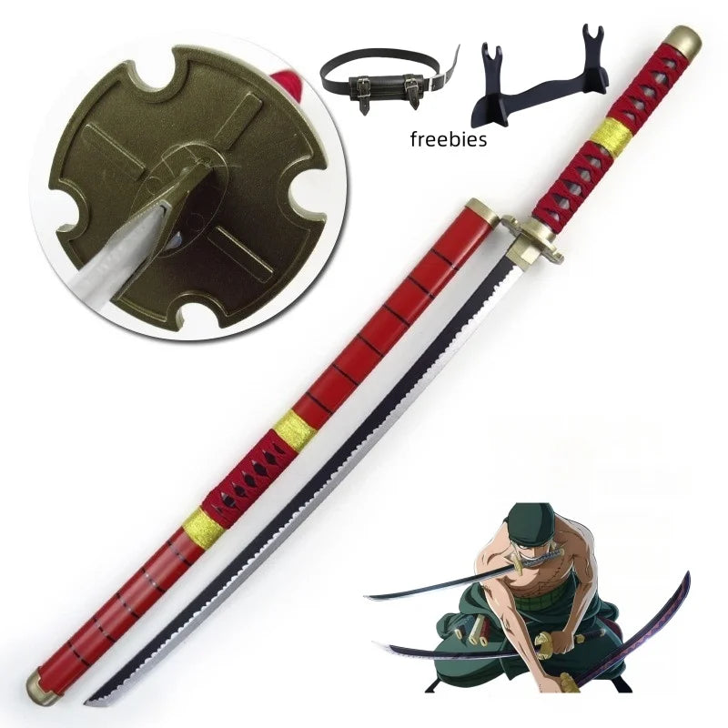 40incn Roronoa Zoro Katana Ninja Knife Sword Anime Cosplay Costume Zoro Real Size Japanese Katana Original Samurai Sabre Gift