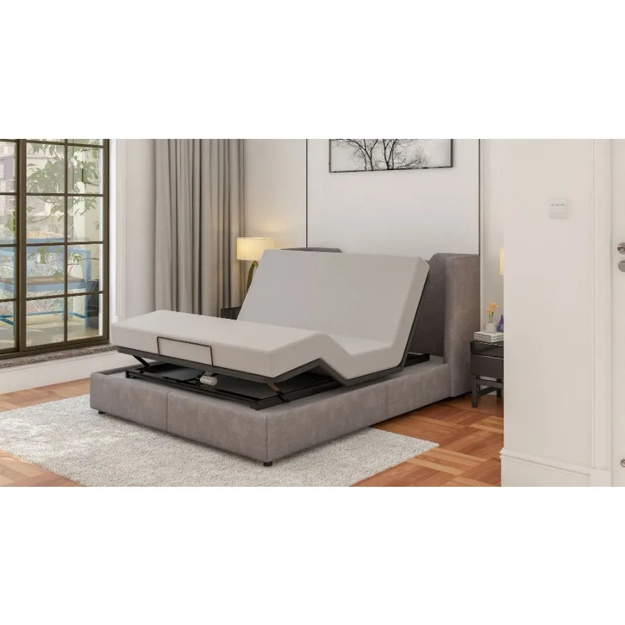 Adjustable bed frame Twin Size Bed Frame Black Easy Assembly