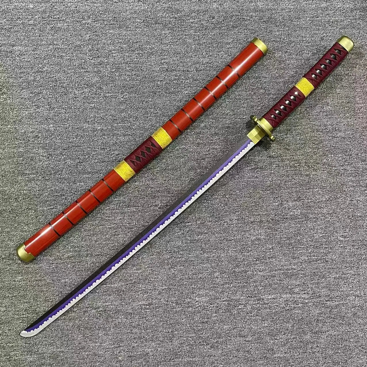 104cm Zoro Katana Sandai Kitetsu Sword Wooden Ninja Blade Anime Cosplay Prop Real Size Japanese Katana Samurai Sabre Kid Toy