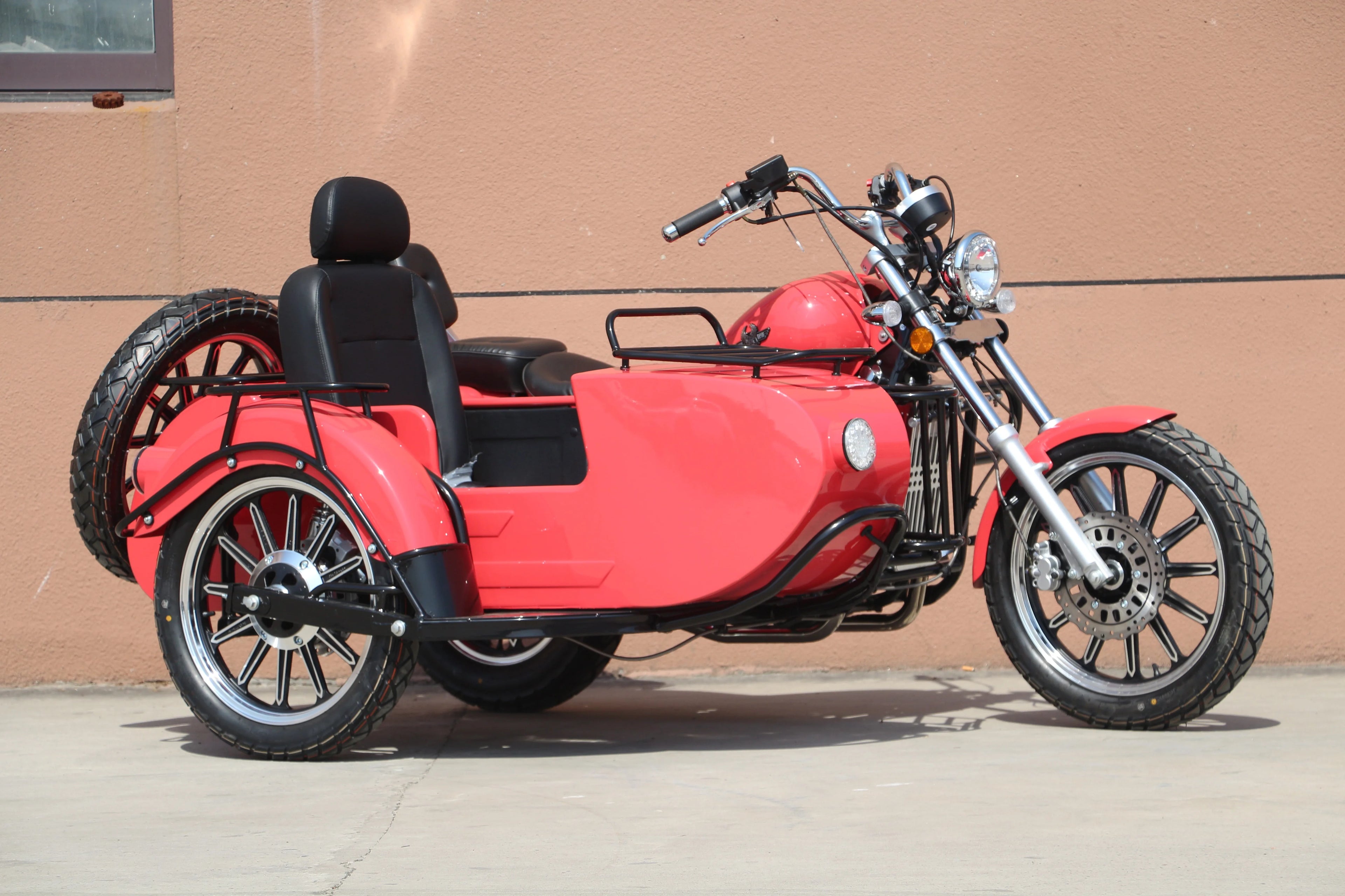 Three Seats Fuel Motorcycle New Arrival Motorcycle with Sidecar 400cc High Speed Double Rear Absorber