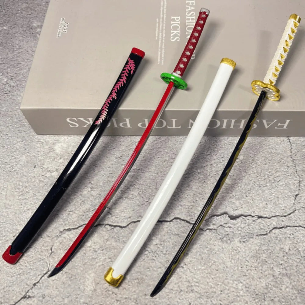 10inch Metal Katana Anime Safe Unsharpened Damascus Sword Ninja Knife Blade Real Japanese Katana Original Samurai Sabre Toy Gift