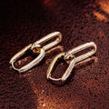 Provence Double Link Oval Hoop Earring 10K Gold DEF/VS Lab Diamonds Luxury Huggie Earrings for Women Men Personalized Custom