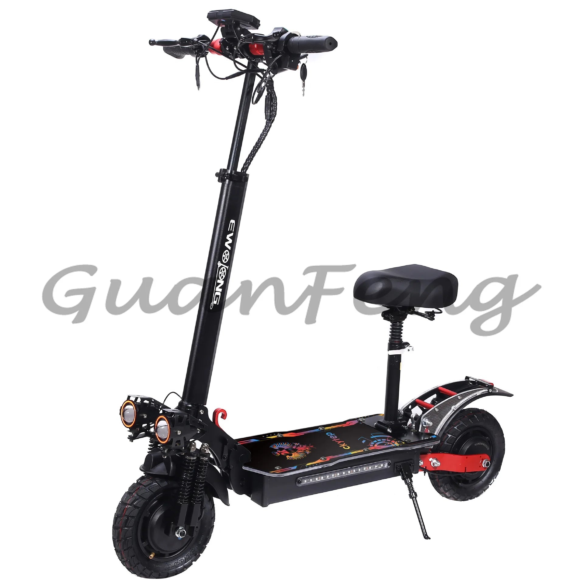 Mountain off-road front and rear shock-absorbing lithium battery aluminum alloy seated acrylic board electric scooter